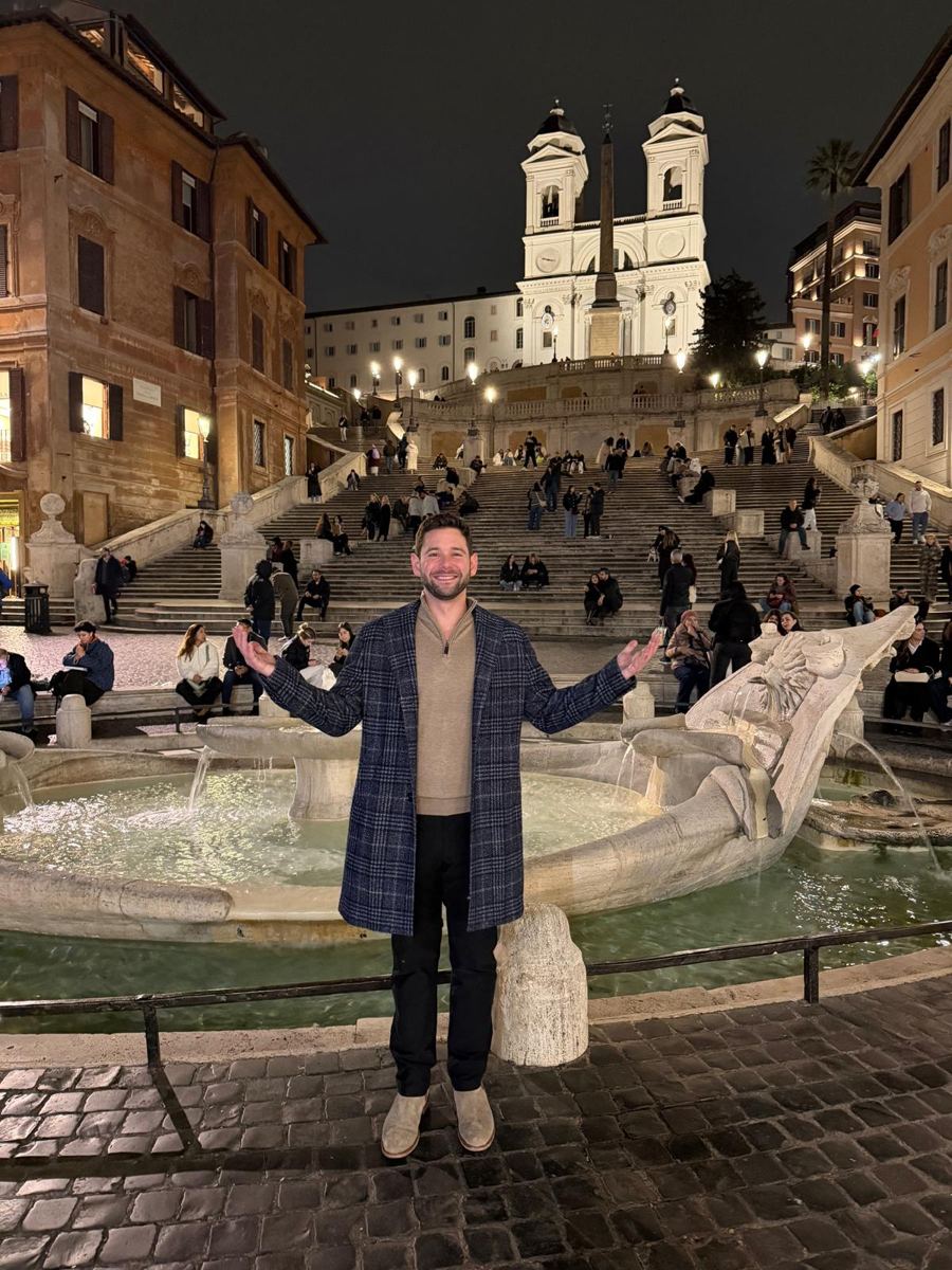 Andrew Kraig, founder of BreakPoint Talent, on the Spanish Steps in Rome
